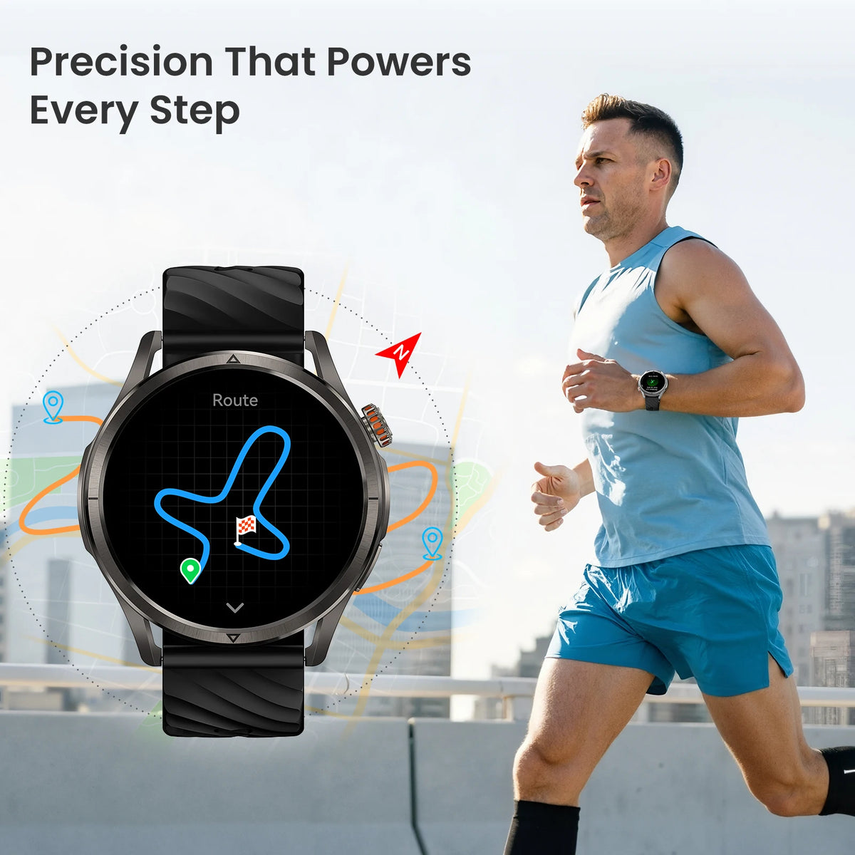 KOSPET R10 GPS Smartwatch With AMOLED Display And GNSS Navigation