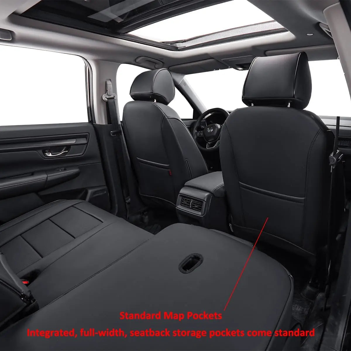 EKR Car Seat Covers For Honda CRV Custom Fit For CR-V 2023-2026 EX/EX-L/LX/Touring/Sport Waterproof Leather Cushion Seat Protective Cover